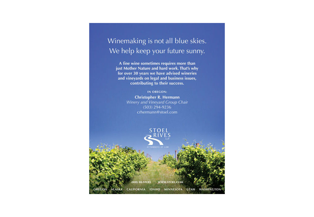 Stoel Rives Wine ad